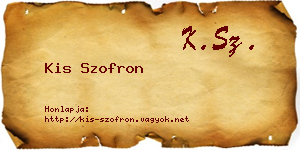 Kis Szofron névjegykártya